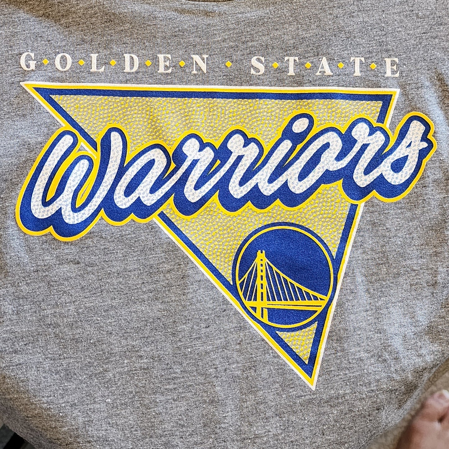 New Women's Golden State Warriors T Shirt Heather Grey Drop Tail Back Large